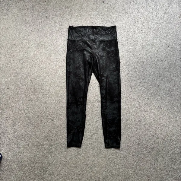 Athleta Elation Misty Lace Black Shimmer Tight Leggings - Image 5