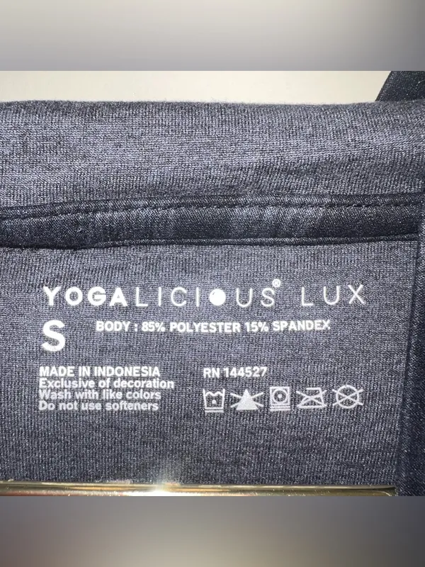 Yogalicious Lux‎ Black Camo Cropped Hoodie Athletic Top NWT Small - Image 7