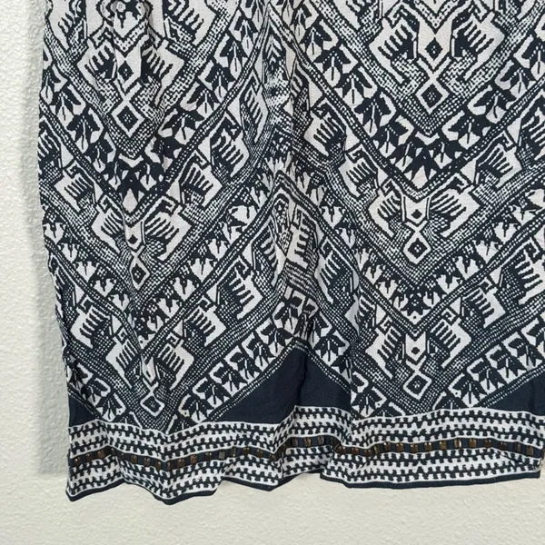 Saylor Black White Tribal Print Mini Dress Womens XS Strappy Festival Boho Beach - Image 10
