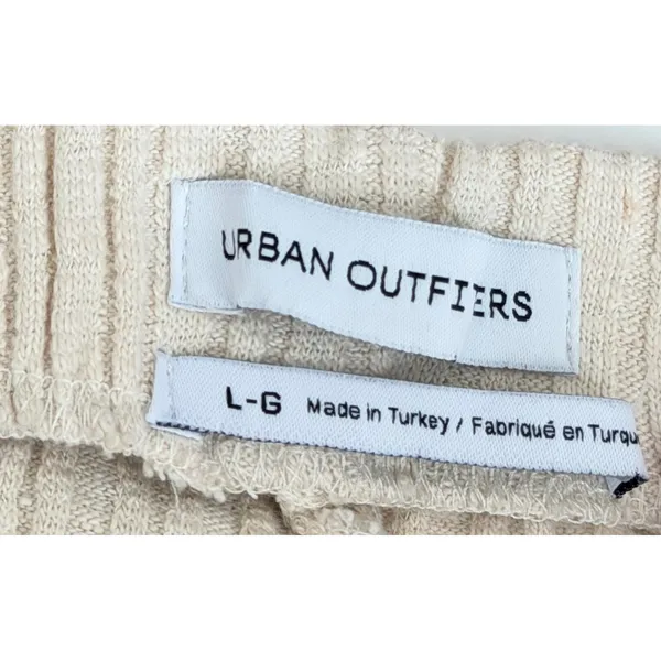 Urban Outfitters Cream Ribbed Knit Flare Pants High‎ Rise Cream Ivory Large NEW - Image 5