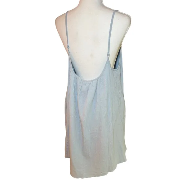 Wishlist Blue Gauze Swing Dress L Strappy Low Back Pockets Flowy - Image 4