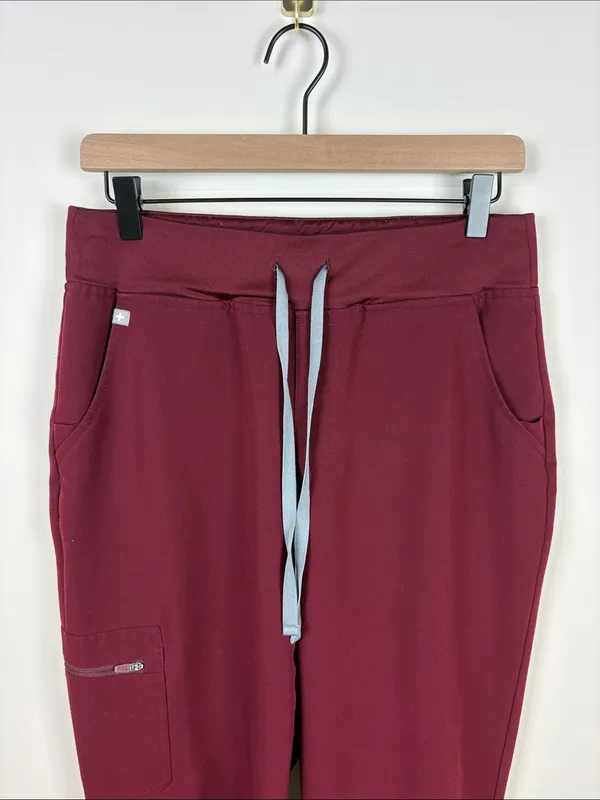 Figs Zamora Jogger Scrub Pants Burgundy Women’s Size Medium Petite Technical - Image 3