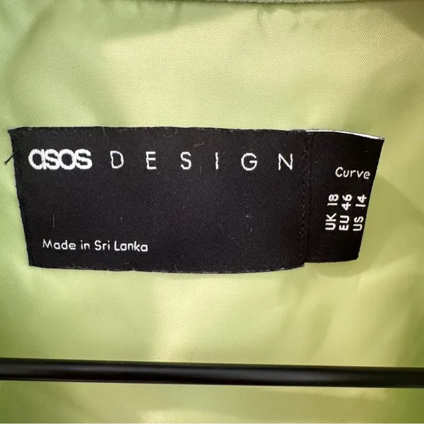 NWT ASOS Lime Green Linen Blend‎ Oversized Blazer Size 14 - Image 3