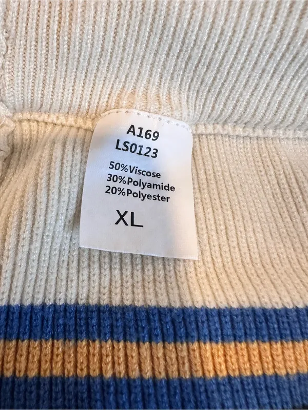 EUC Heavyweight Knit Striped Sweater Pants Sz:XL Pull-On Wide Leg lounge Ribbed - Image 10
