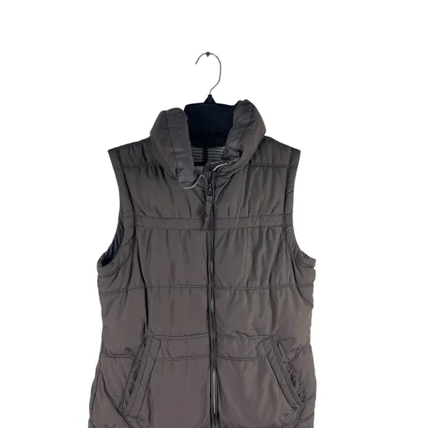 American Eagle Chocolate Brown Puffer Full Zip Vest S - Image 4