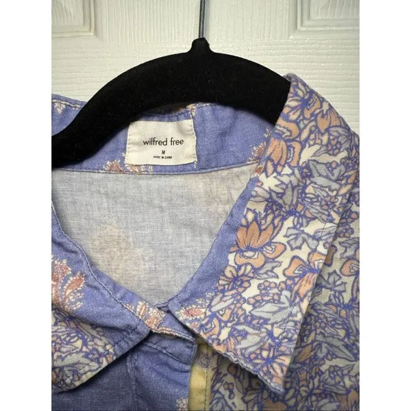 Aritzia Wilfred linen paisley button up shirt M - Image 4
