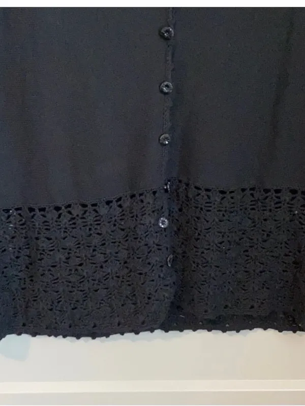 Vintage Ann Taylor cotton and crochet bottom sweater - Image 9