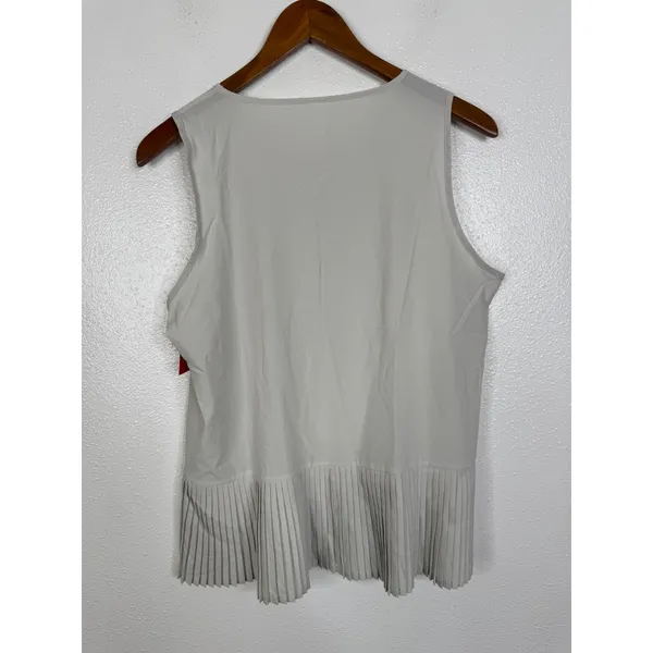 Spanx Get Moving Pleated Tank Top Womens Medium Off White Sleeveless Activewear - Image 2