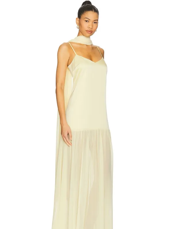 Show Me Your MuMu Dalia Maxi Dress in Pale Yellow - Image 3