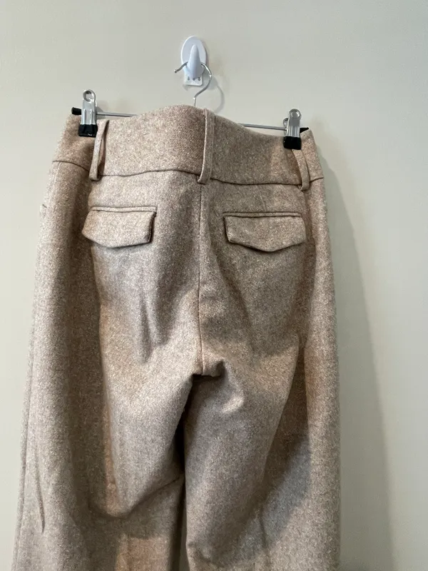 Express DESIGN STUDIO EDITOR TAN TWEED PANTS SIZE 2 - Image 3