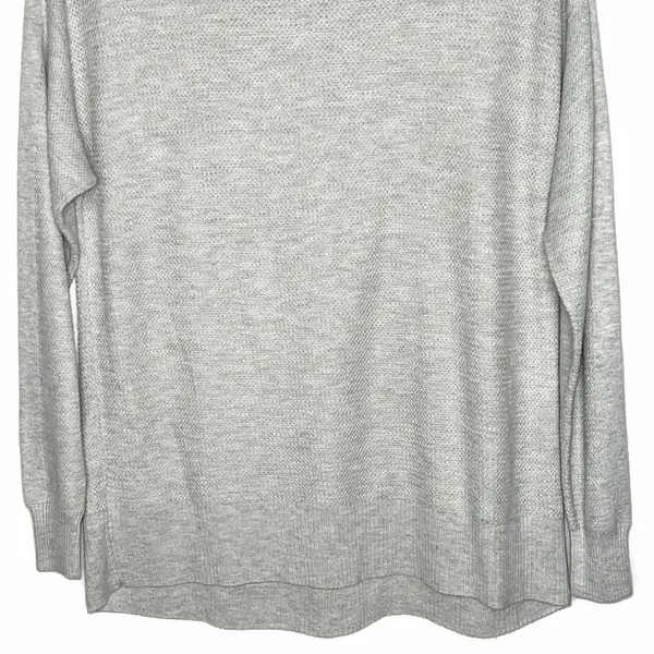 American Eagle Crew Neck Waffle Knit Top Long Sleeve Shirt Grey Size Small - Image 6