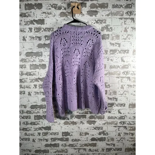 Aerie | women lilac purple knitted crewneck sweater - Image 9