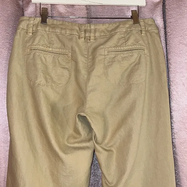 Vintage J Crew CityFit Size 10 Linen Blend Trousers - Image 7