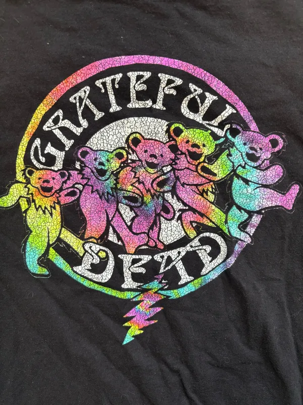 Black Grateful Dead Dancing Bears T-shirt with A Rainbow Graphic Size Large - Image 6