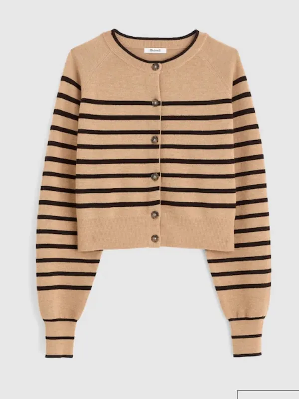 Madewell Raglan-Sleeve Cropped Cardigan in Merino Wool - Image 3