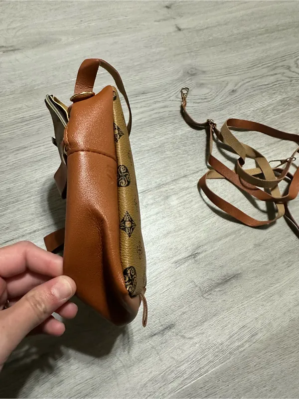 Women's Brown Monogram Crossbody Backpack - Image 2