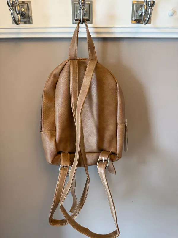 The Smart Trend Brown Quilted Backpack Tan - Image 4