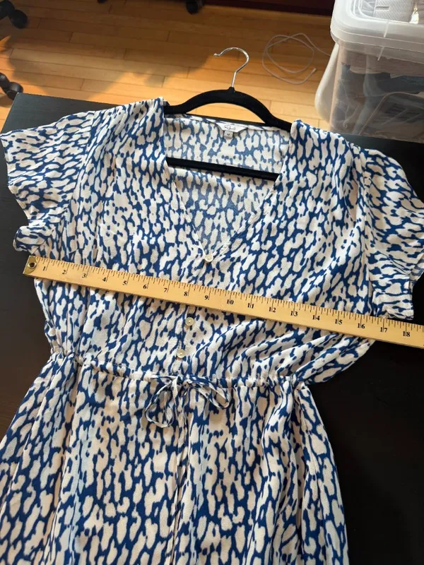 Rails Kiki Abstract Blue Leopard Print Dress Size Medium - Image 9