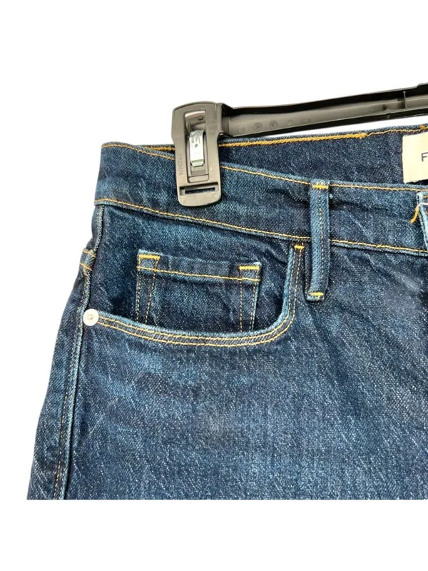 Frame Le Sylvie Slender Straight Jeans Two-Tone Denim Cropped Size 29 - Image 4