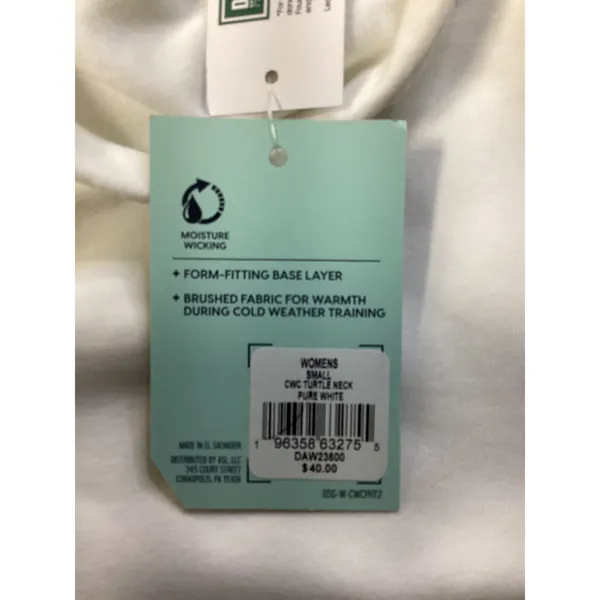 DSG Womens Cold Weather Compression Turtle Neck Pure White DAW23600 Small NWT‎ - Image 4