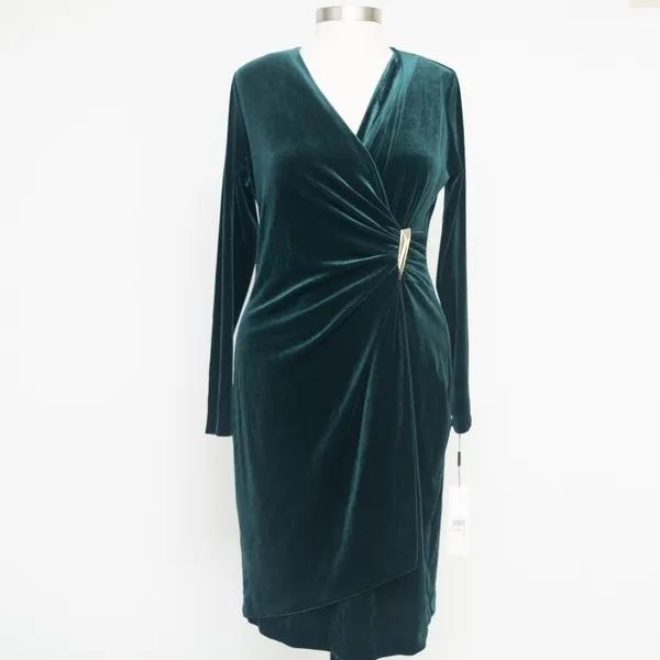 Calvin Klein. Lux Velvet Wrapped Dress‎ - Image 2