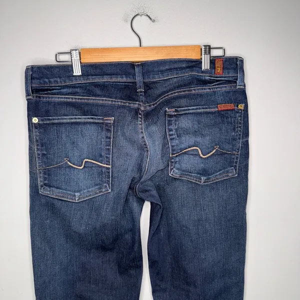 7 For All‎ Mankind Bootcut Jeans Women 31 Dark Wash Excellent Made in USA - Image 3