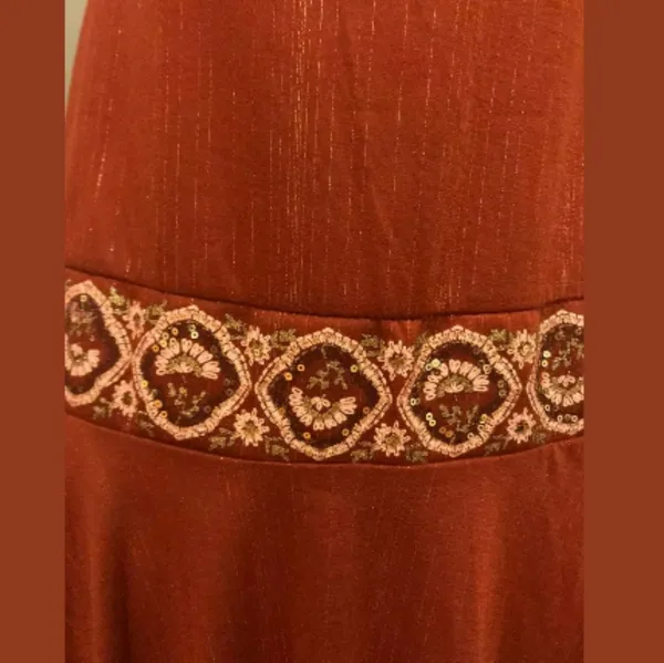Tribal Strepless E symmetrical Ethnic Middle Eastern Dress w Gold Sequins - Image 4