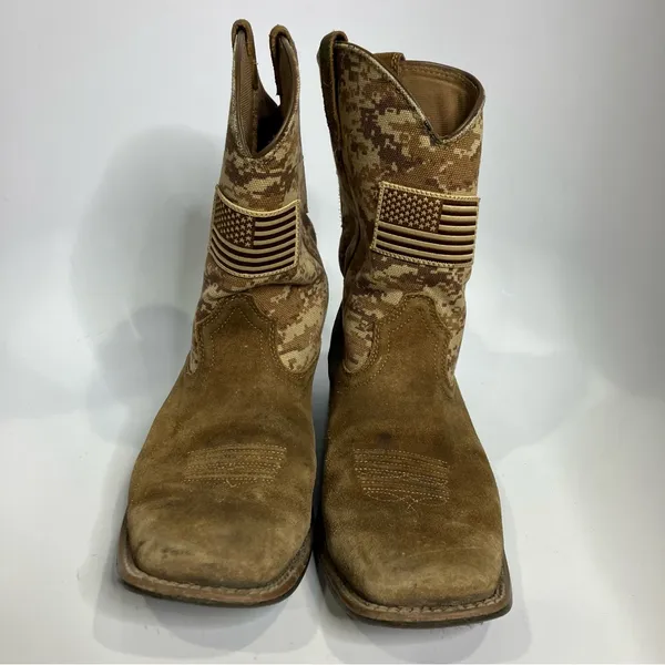 Ariat sport patriotic camouflage boots western cowboy brown tan women’s‎ size 6 - Image 4