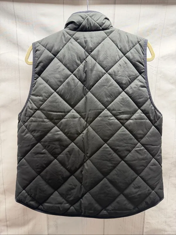 J. Crew Factory Quilted Black Zip Up Puffer Vest with Snap Pockets Size Large - Image 7