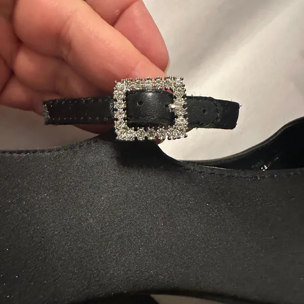 Lisa Vicky Black Satin Platform Heels - NIB - Size 7.5 - Image 13