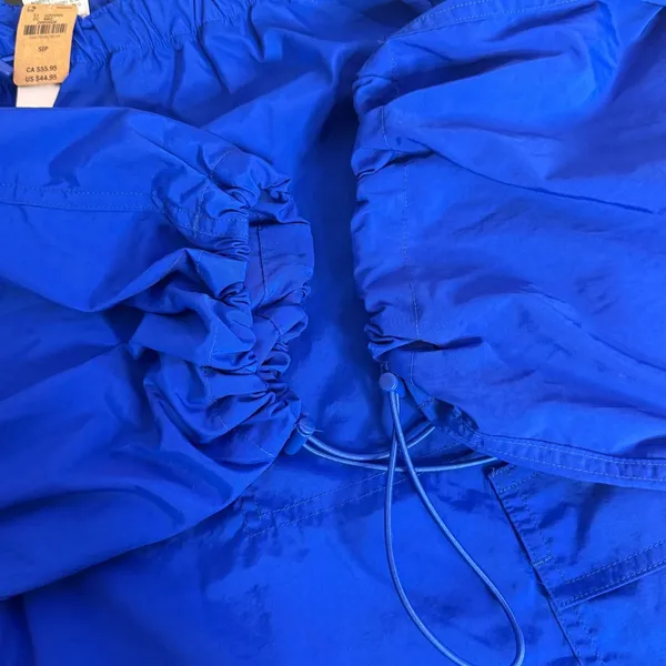 VS PINK Blue Parachute Cargo Pants Womens S Swishy Windbreaker Jogger Utility - Image 4