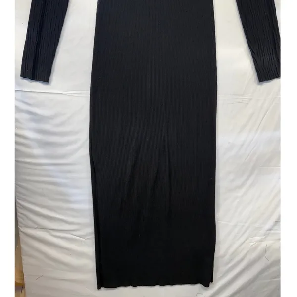 ASTR The Label Black Twist Front Ribbed Knit Long Sleeve‎ Midi Dress Medium - Image 9