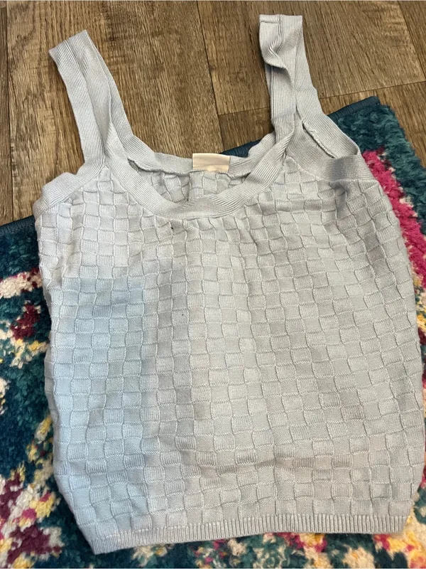Abercrombie Classic Textured Knit Tank Top - Light blue - Image 4