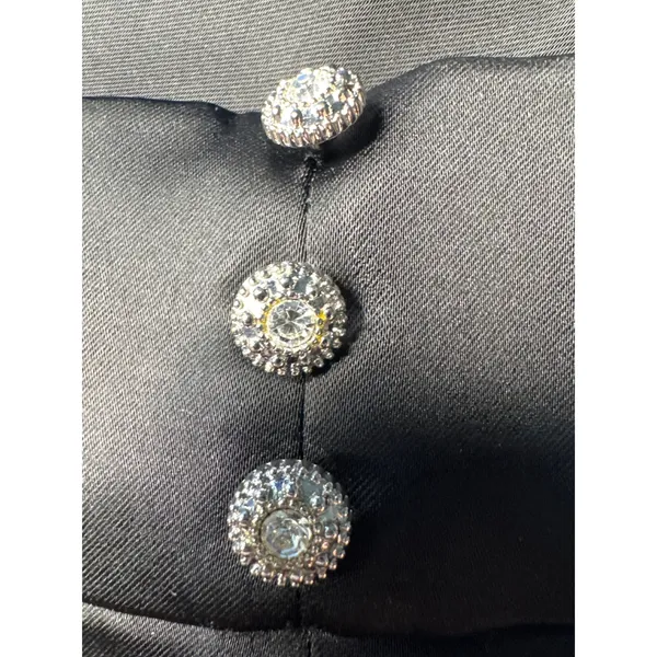 White House Black Market Black Embellished Crystal Button Ankle‎ Pants Womens 6 - Image 7
