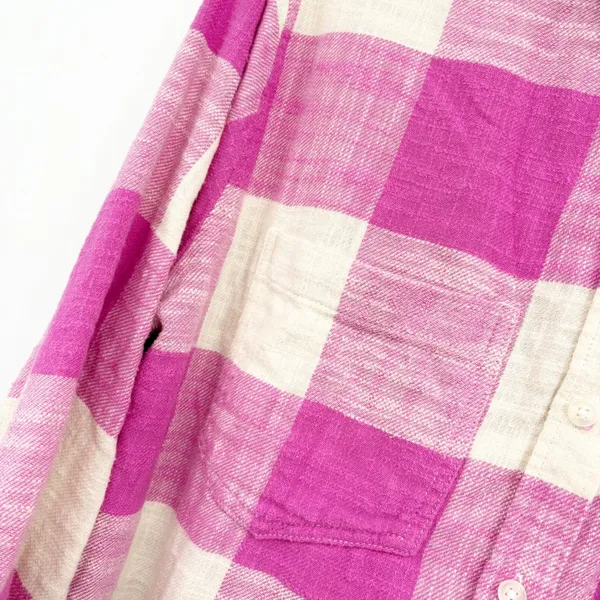 American Eagle Womens Pink Plaid Cabincore Flannel Button Down Shirt Size L - Image 3