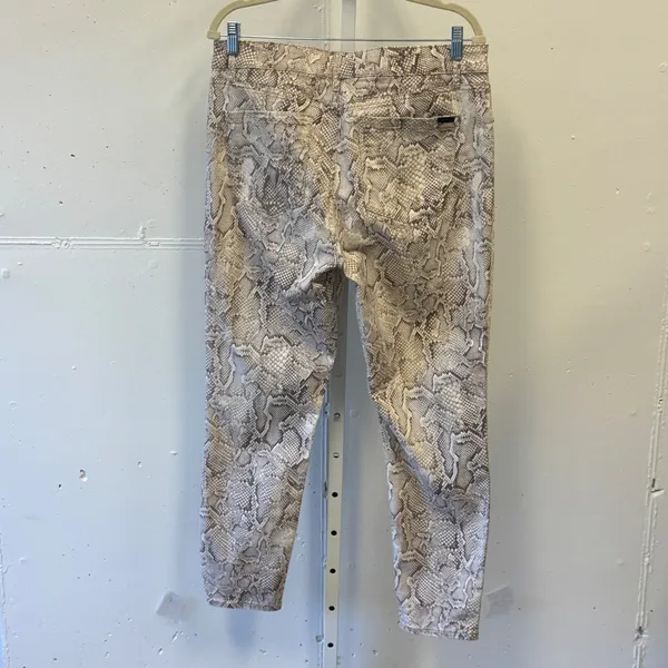 White House Black Market Snakeskin Skinny Jeans High Rise Python Print Neutral - Image 2