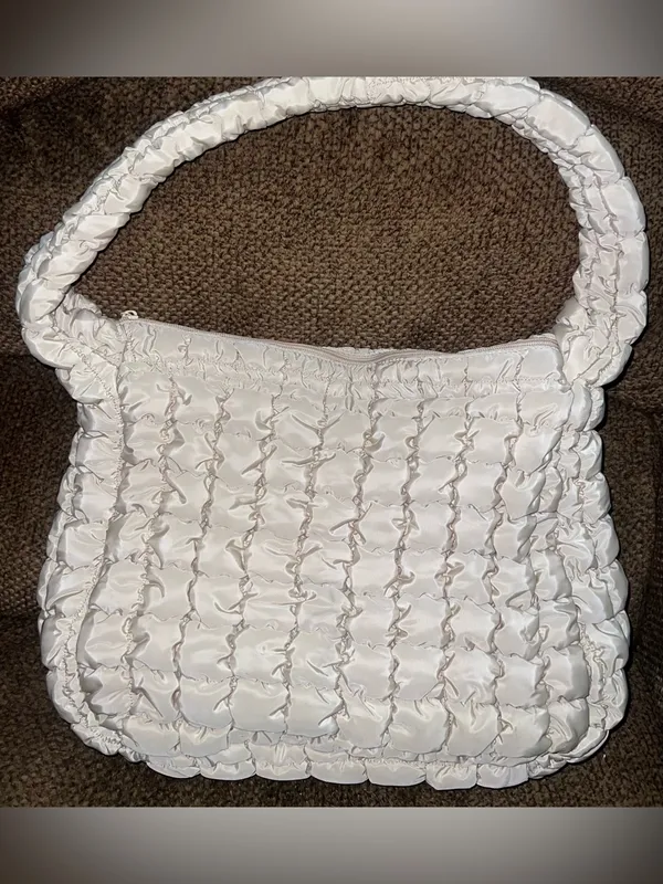 Wild Fable Off-White Puffer Hobo Crossbody Shoulder Bag NWOT purse tote - Image 2
