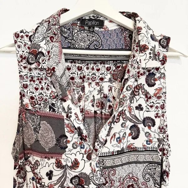 Papillon Floral Paisley Tunic Dress Lagenlook‎ Summer Vacation Boho Bohemian XL - Image 2