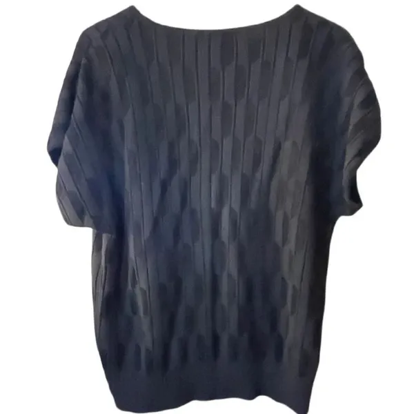 Helen Sue Made in U.S.A.size L black cotton blend knit top. Preppy casual vintag - Image 2