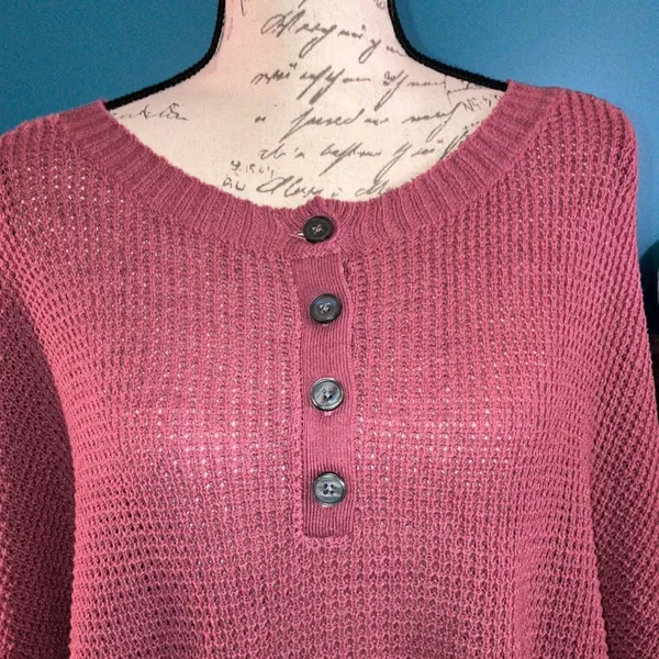 American Eagle Oversized Waffle Knit Sweater, Large - Image 2