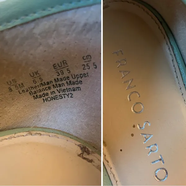 Franco Sarto Minty Green Leather "Honesty 2" D'Orsay Perforted Flats (8.5) - Image 13