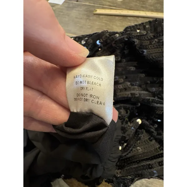 Nichole Lynel The‎ Label Mini skirt sequin bubble black Size Large Glam Cocktail - Image 11