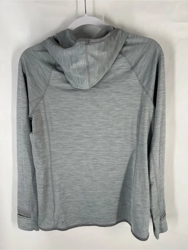 Old Navy Active Go-Dry Gray Hooded Athletic Pullover Top Size M - Image 8