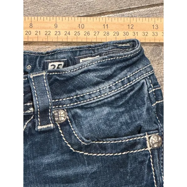 Miss Me Angel‎ Wings Cross Bling Distressed Denim Low Rise Y2K Bermuda Shorts 25 - Image 6