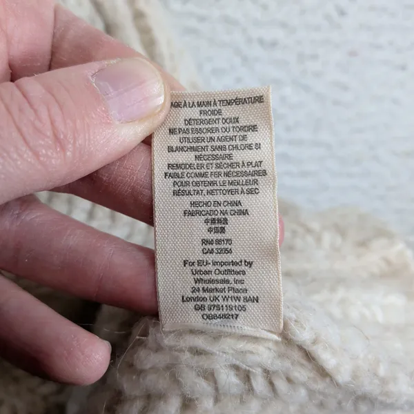 Free People Fluffy Fox Chunky Ribbed Mock Neck Sweater Cream Small OB848217‎ - Image 7