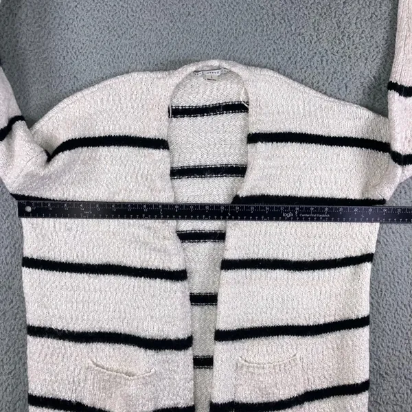 HYFVE Open Front‎ Long Cardigan Sweater Women Large Striped Knit Casual Cozy - Image 4
