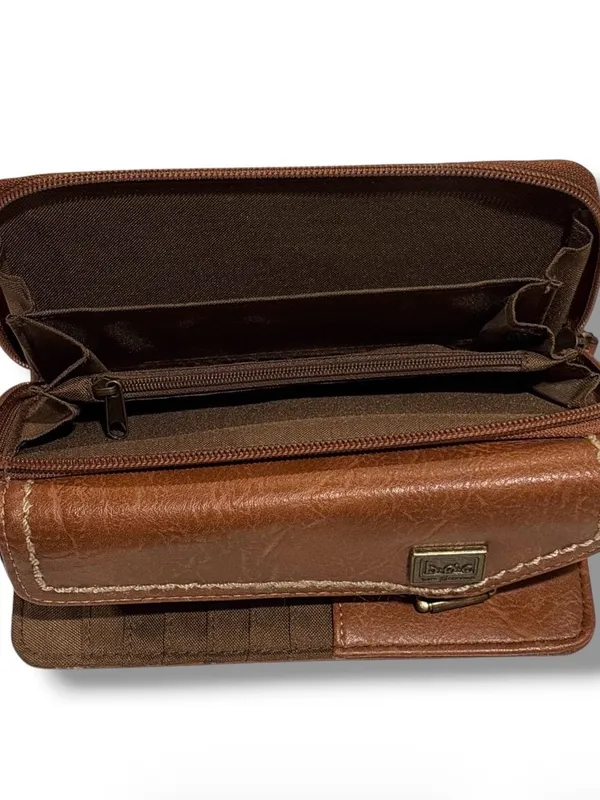 BOC Born Concept Cognac Brown Organizer Flap Wallet Clutch - Image 3