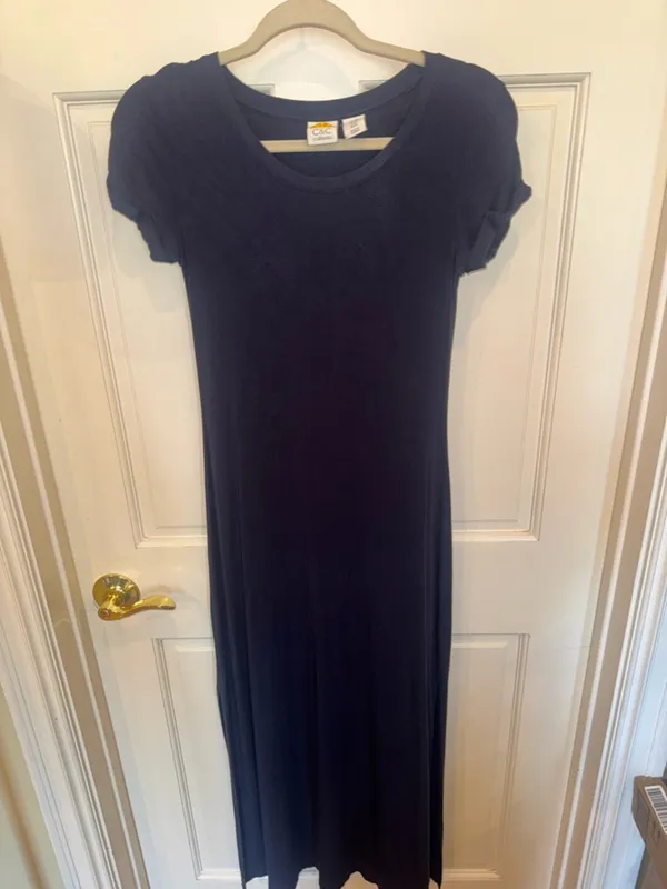 Classic navy Short-Sleeve Maxi Dress - Women's - Image 4