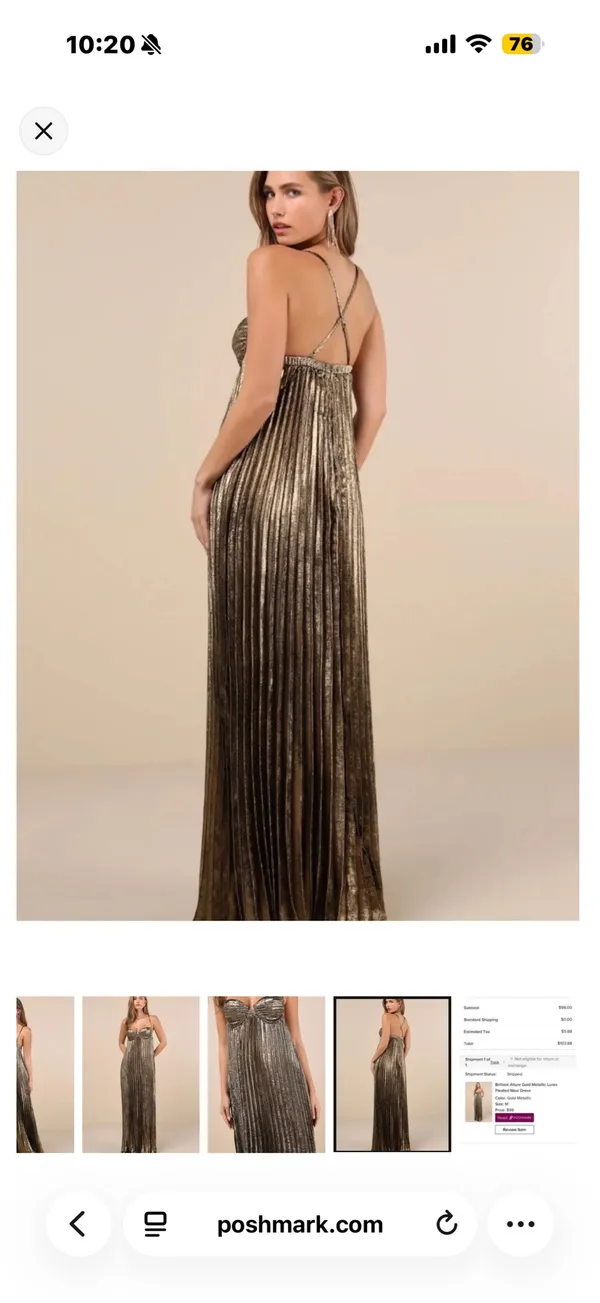 Lulus Gold Dress - Image 3