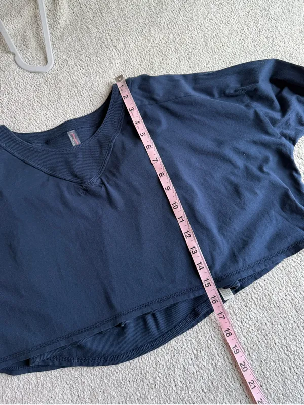 Free People Movement Stay With It Layer Long Sleeve Shirt in Navy Medium - Image 6